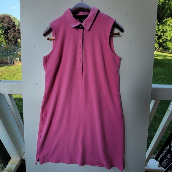 Talbots Petites Women SZ LP Pink Sleeveless Collared Polo Style Shirt Dress - Picture 1 of 5